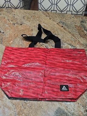 RAREFORM Red And Purple Recycled Large Tote Bag with Black Straps